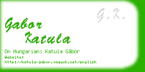 gabor katula business card